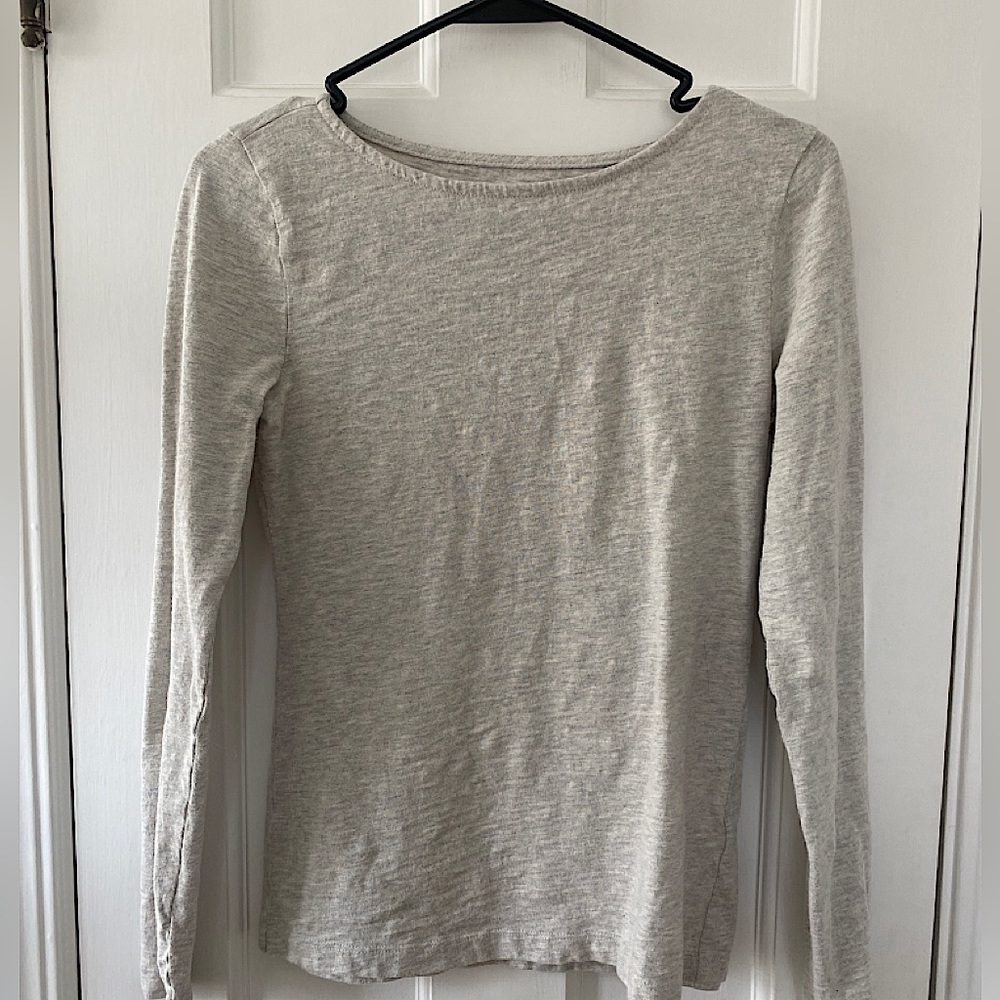 J Crew Artist Tee Fitted Long Sleeve Gray Tshirt Top